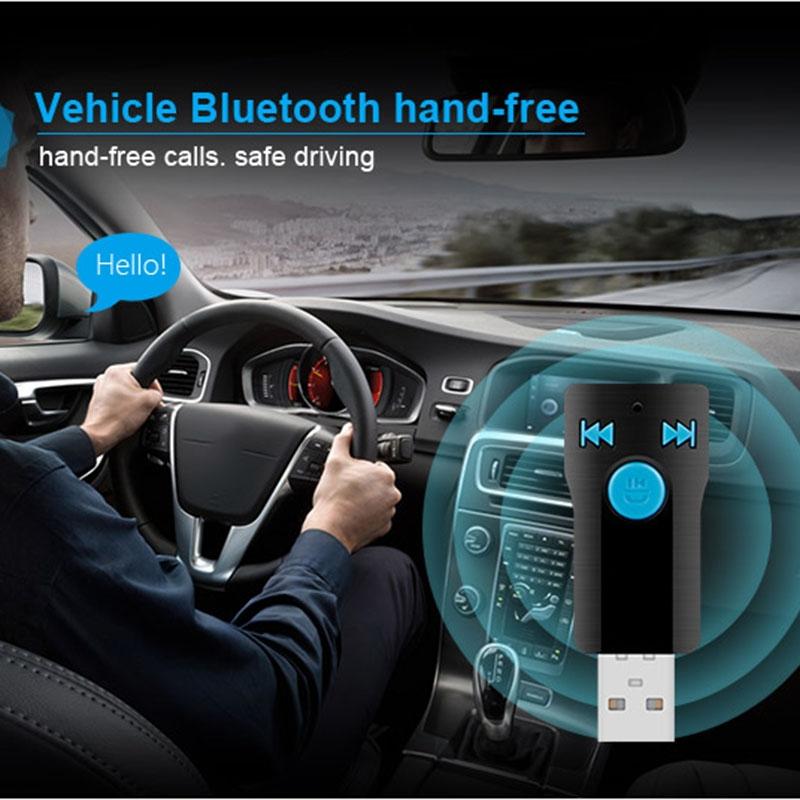 Mini Usb Bluetooth Receiver Mp3 Player With Mic & Audio Cable - Handsfree Aux Output 32Gb Sd / Tf Card Dual Usb Port 6