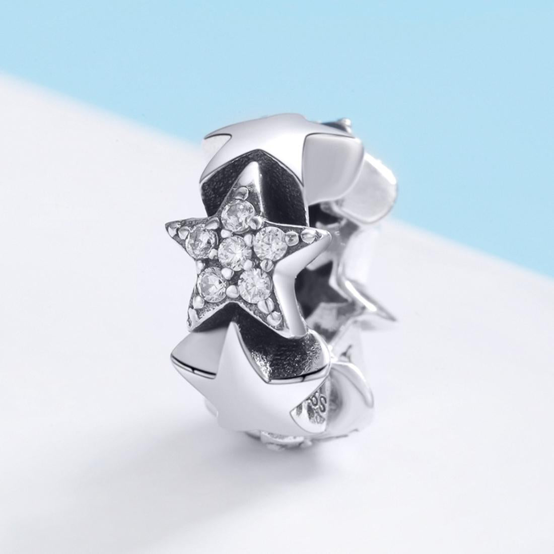 925 Sterling Silver Zircon Inlaid Star Necklace / Bracelet Pendant 3