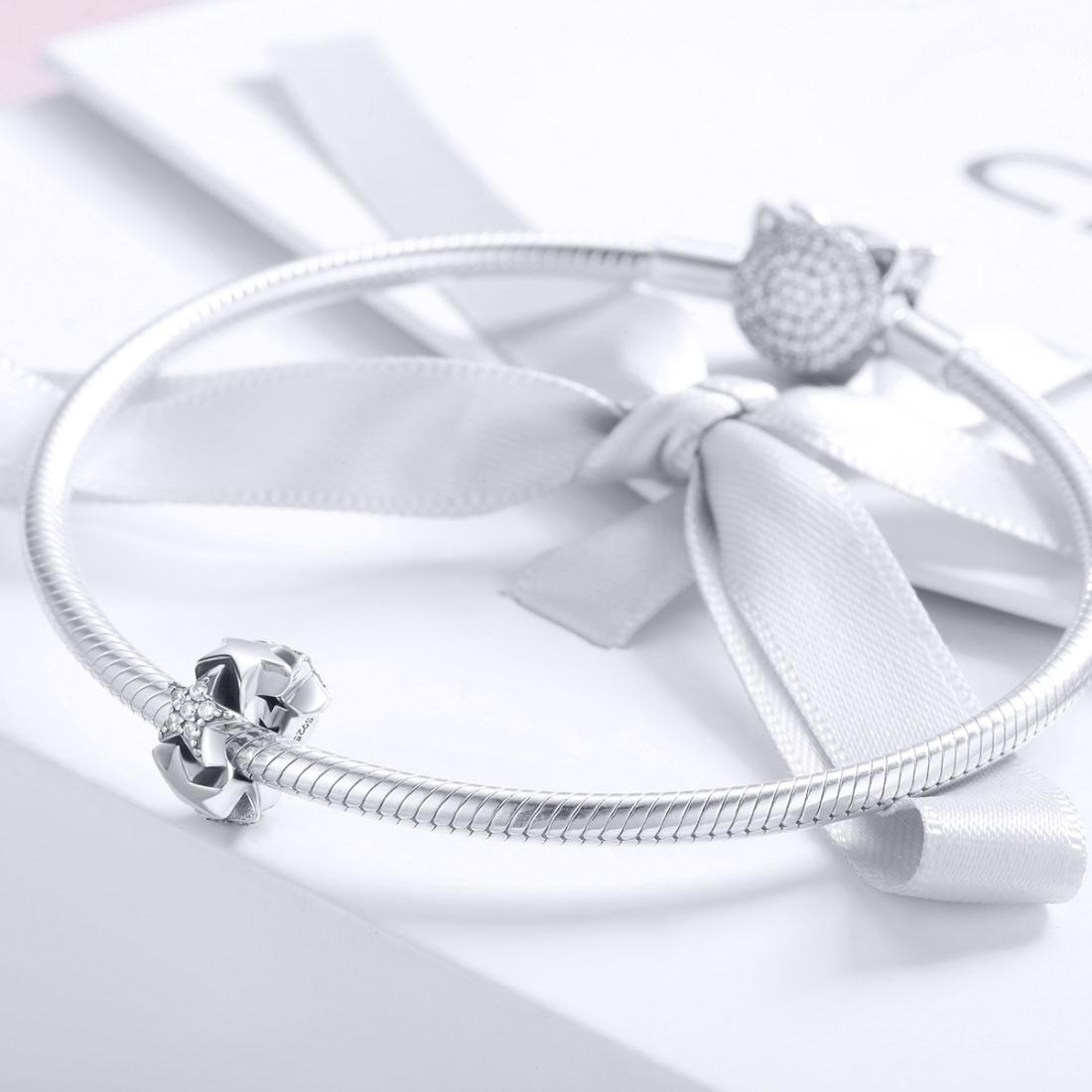 925 Sterling Silver Zircon Inlaid Star Necklace / Bracelet Pendant 7