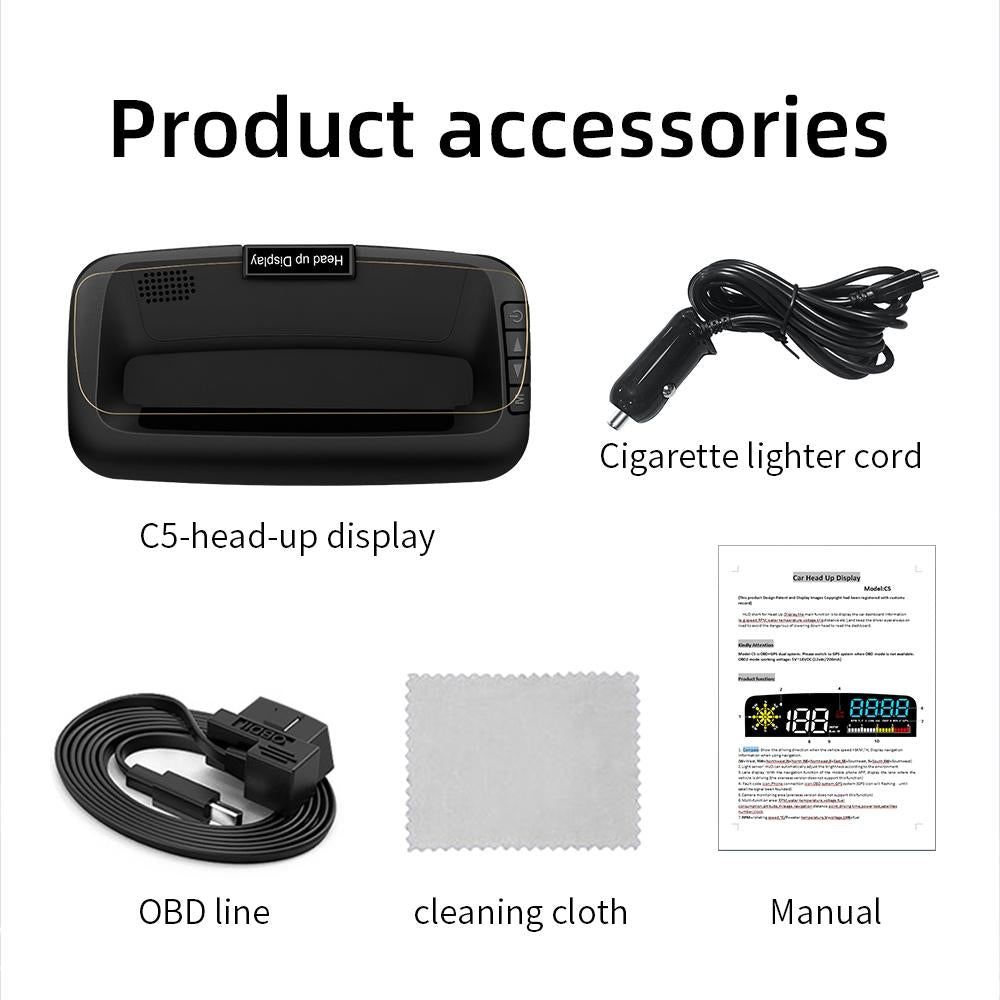 Car Hud Head Up Display Water Temperature / Vehicle Speed / Voltage 7