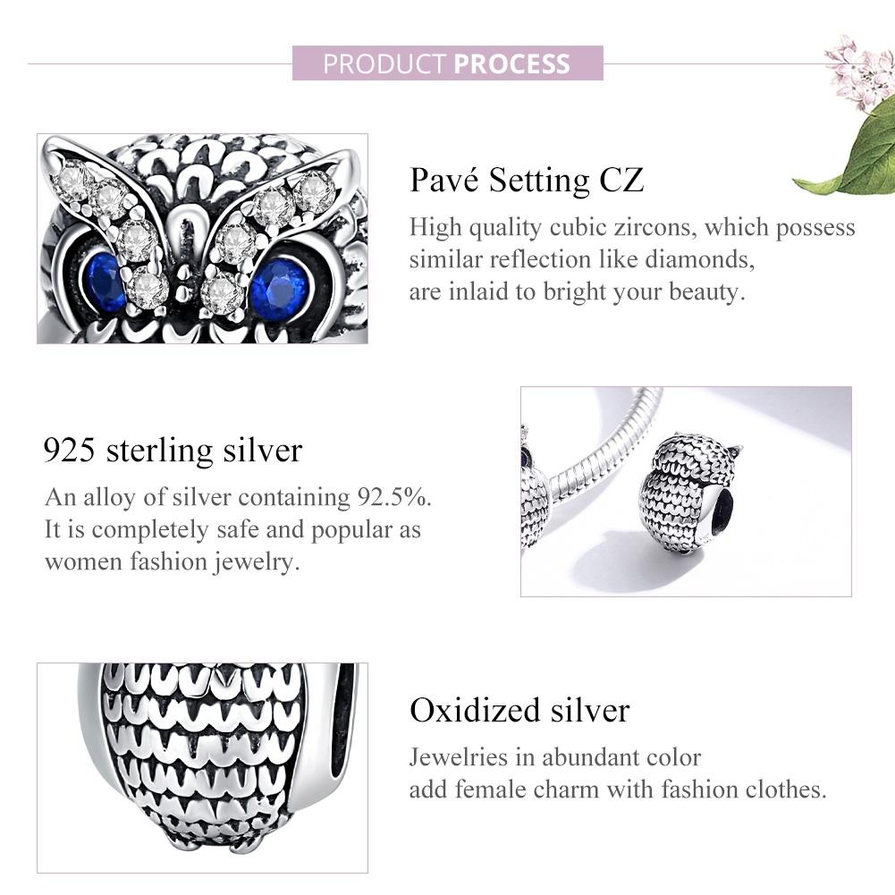 925 Sterling Silver Owl Beads For Diy Bracelets & Necklaces 5