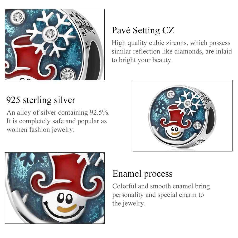 925 Sterling Silver Clown Snowman Beads For Diy Bracelets & Necklaces 5