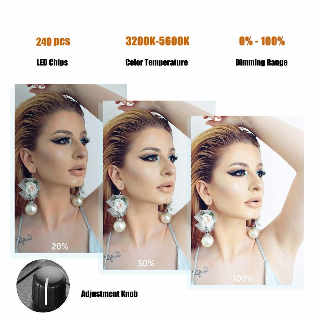 12 Two-colour Dimmable Ring Fill Light with Tripod - 28w 100-240v 5