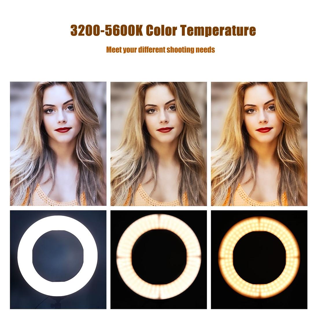 12 Two-colour Dimmable Ring Fill Light with Tripod - 28w 100-240v 6