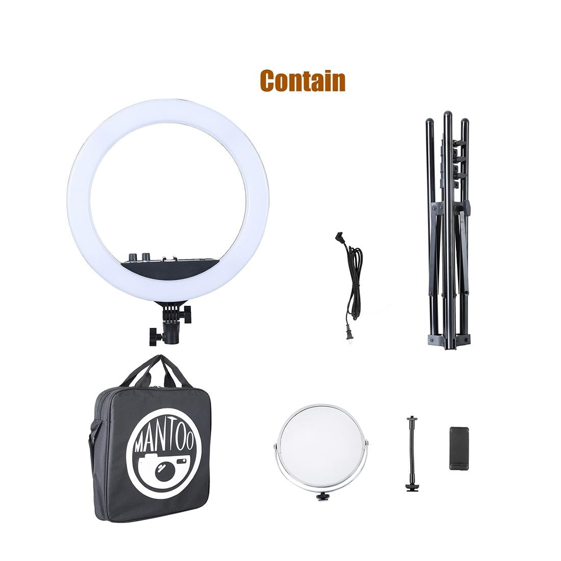 12 Two-colour Dimmable Ring Fill Light with Tripod - 28w 100-240v 12
