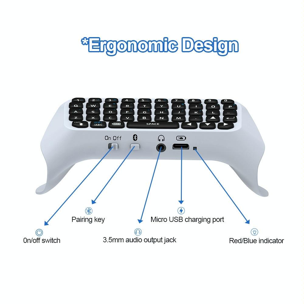 Wireless Bluetooth Keyboard for Ps5 - Chat & Voice Compatible 5