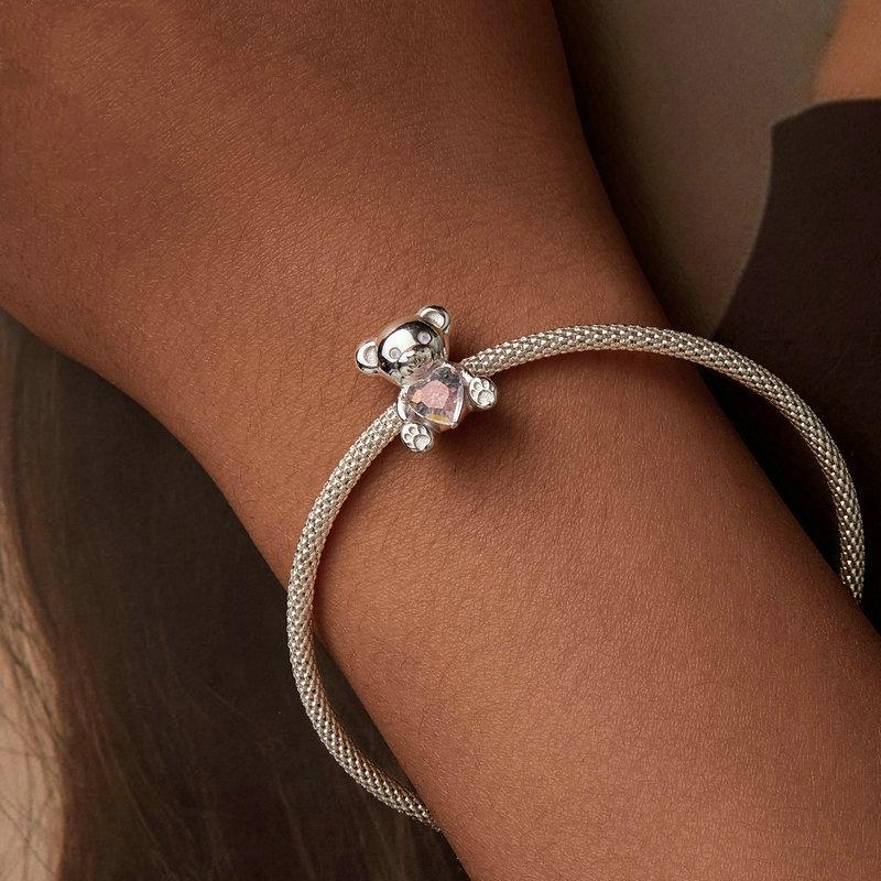 925 Sterling Silver Valentine'S Day Bear Beads 6