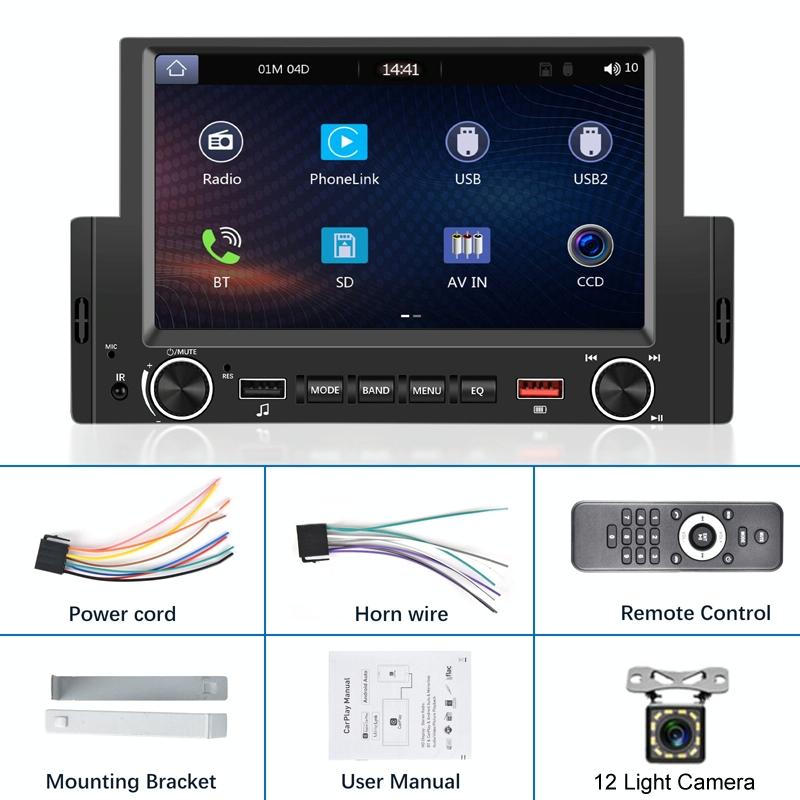 6.2 Inch Single Butt Carplay Car Monitor - Universal Wired Mp5 Player - Standard 3