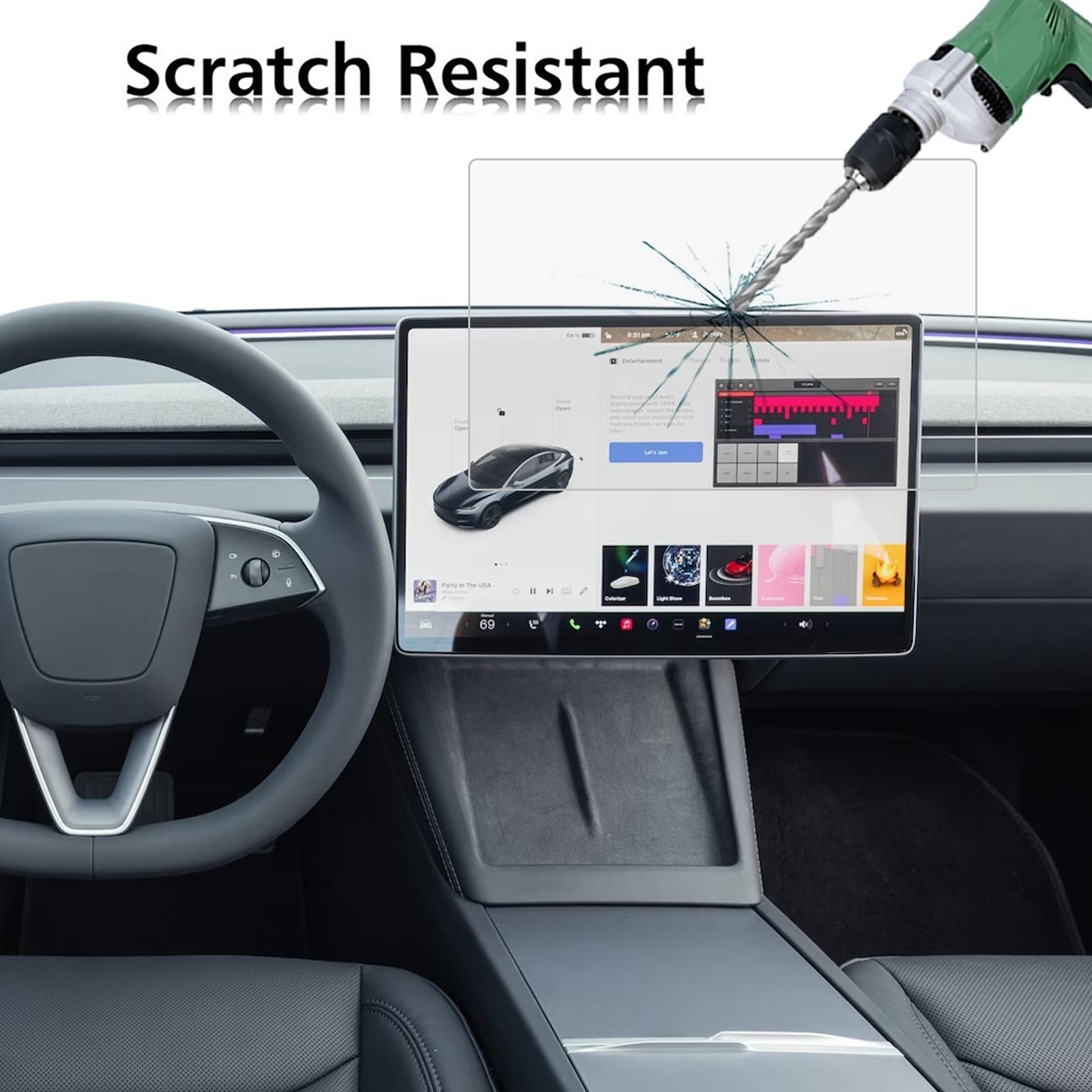 2-pack Tempered Glass Film for Car Navigator Protection - For Tesla Model 3 2024 8