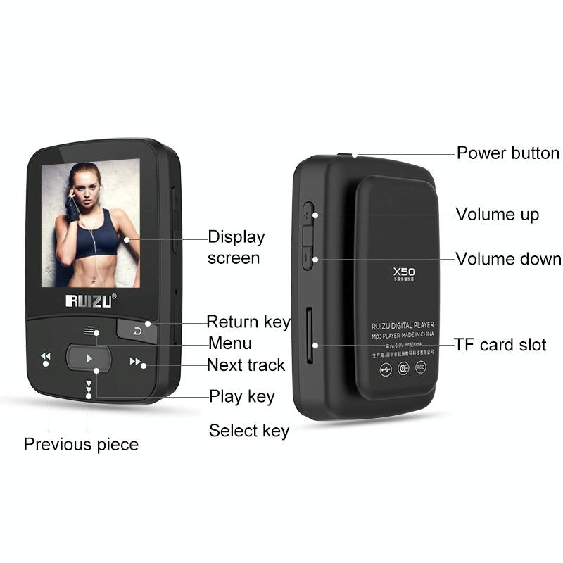 Sporty Bluetooth Mp3 Player 8Gb Clip Mini With Screen Fm Recording E Book Pedometer 5