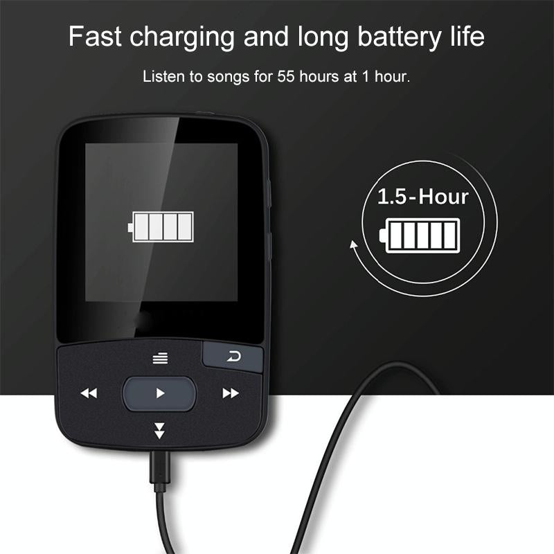 Sporty Bluetooth Mp3 Player 8Gb Clip Mini With Screen Fm Recording E Book Pedometer 8