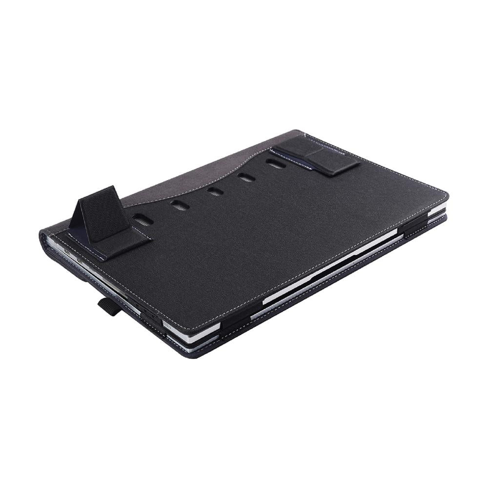 13.3 Inch Multifunctional Leather Laptop Case With Stand - Black 7