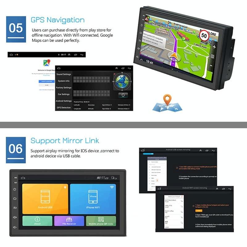 7 Inch Android Navigation Wifi 1 + 32G Gps Bluetooth Car Mp5 Player 9