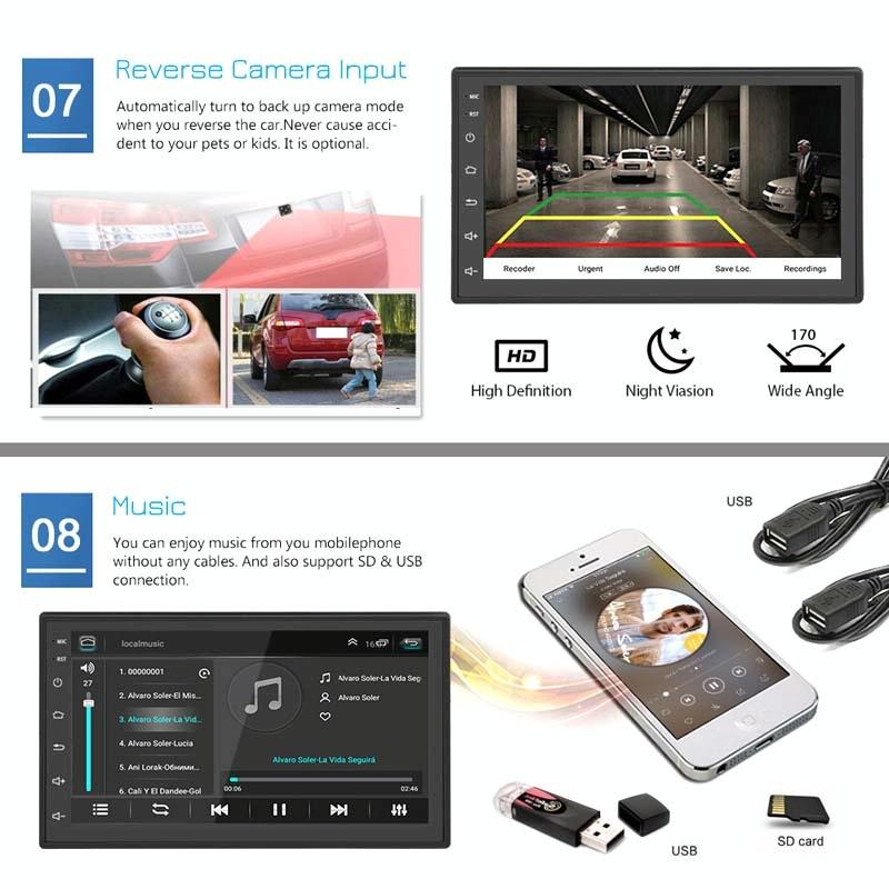 7 Inch Android Navigation Wifi 1 + 32G Gps Bluetooth Car Mp5 Player 10
