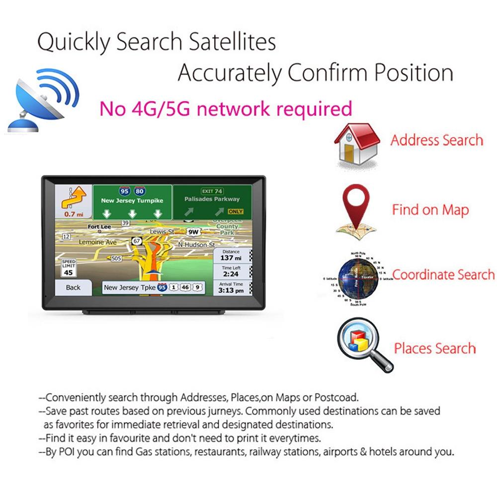 8 Inch Car Gps Navigator - 9 Screen Bluetooth Africa Map - United States Canada Mexico Map 7