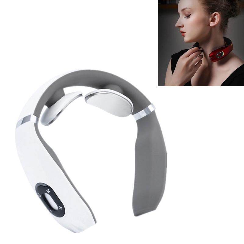 Intelligent Neck Massager Electromagnetic Vibration White