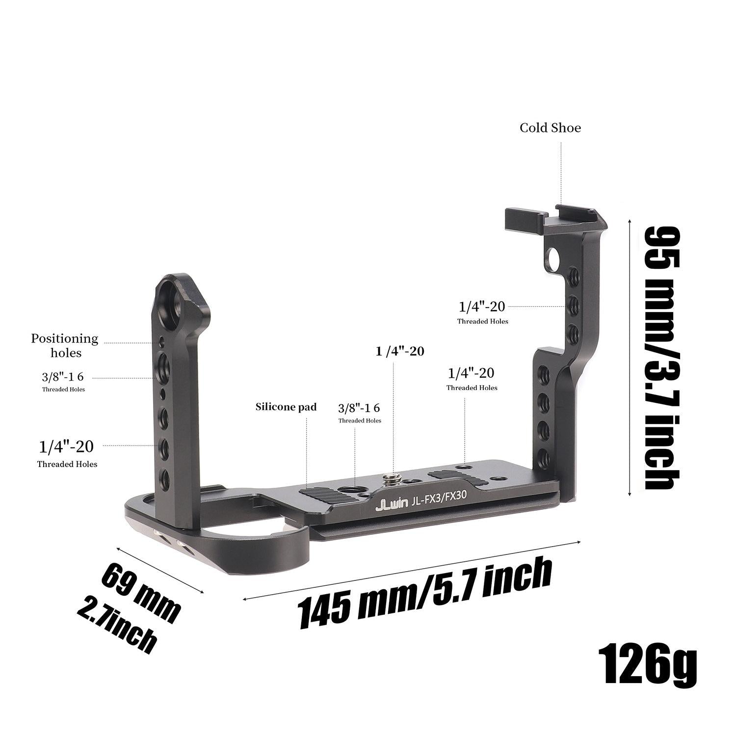Camera Protection Cage Stabilizer Rig - Rabbit Cage for For Sony Fx30 / Fx3 - Only Top Board 12