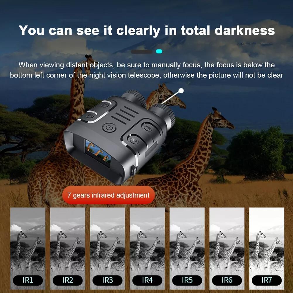 1080p Hd Binocular with Infrared Night Vision 2.4 Screen 5x Zoom 8