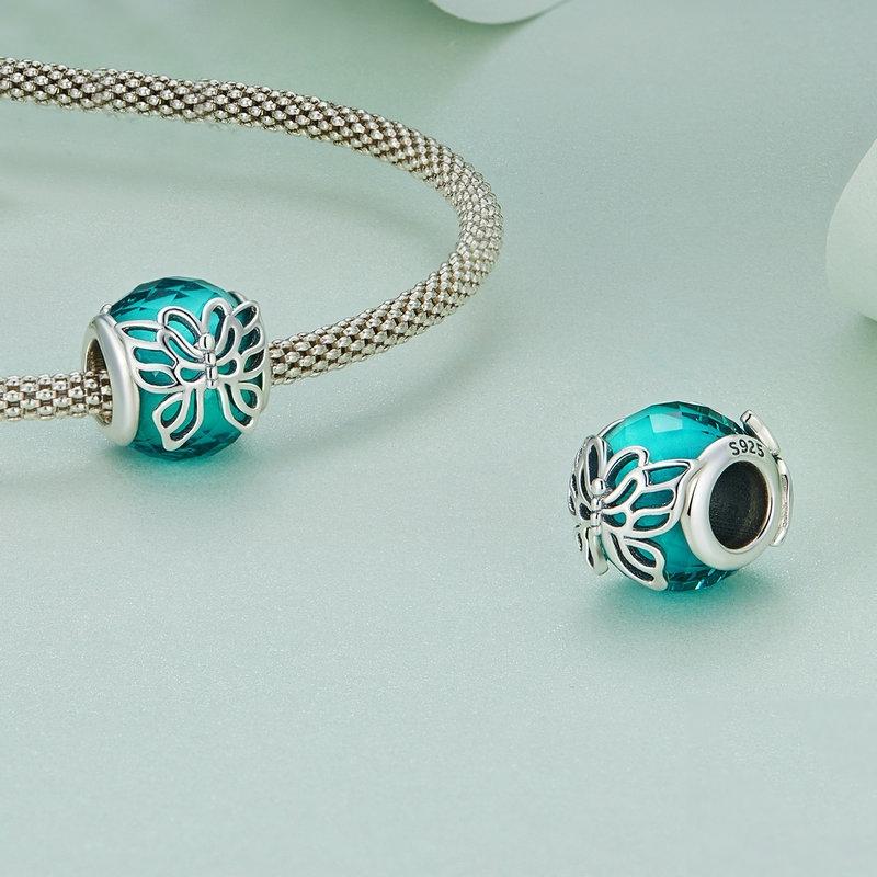 925 Sterling Silver Butterfly Bracelet With Insect Pattern Beads 5