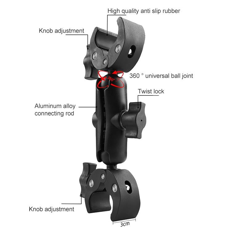18cm Dual Head Motorcycle Handlebar Mount - 18Cm 9