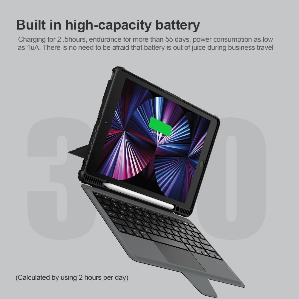 6-Row Keyboard Case For Ipad 10.2 2019 / 2020 / 2021 With Bumper Combo 4