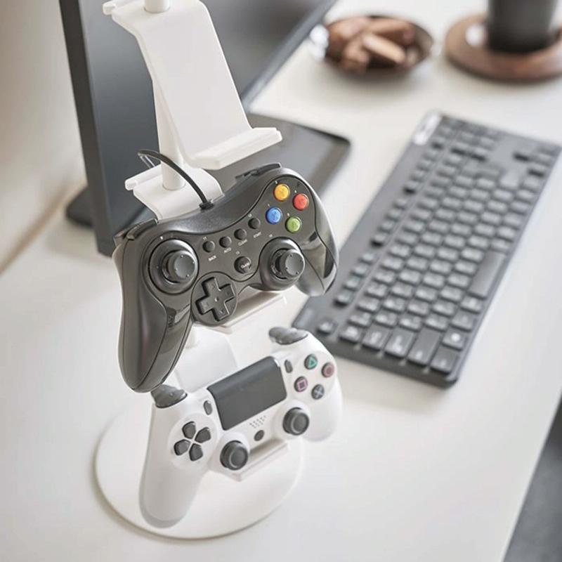 3-tier Desktop Gamepad and Headphone Storage Rack - White 6