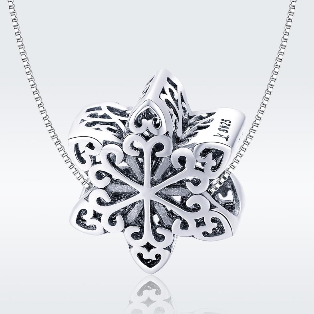 925 Sterling Silver Snowflake Beads For Diy Bracelets & Necklaces 6