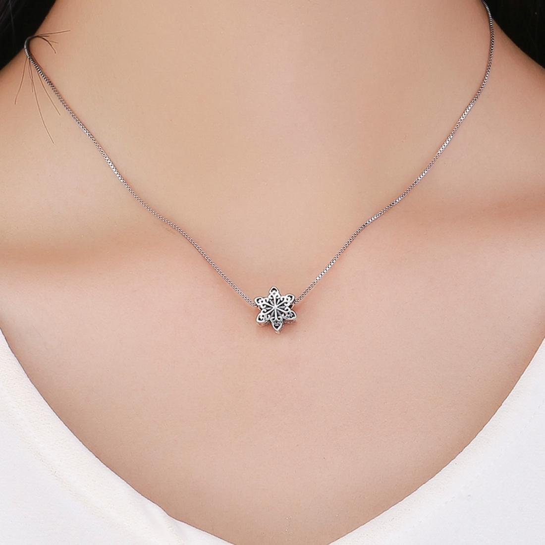 925 Sterling Silver Snowflake Beads For Diy Bracelets & Necklaces 9