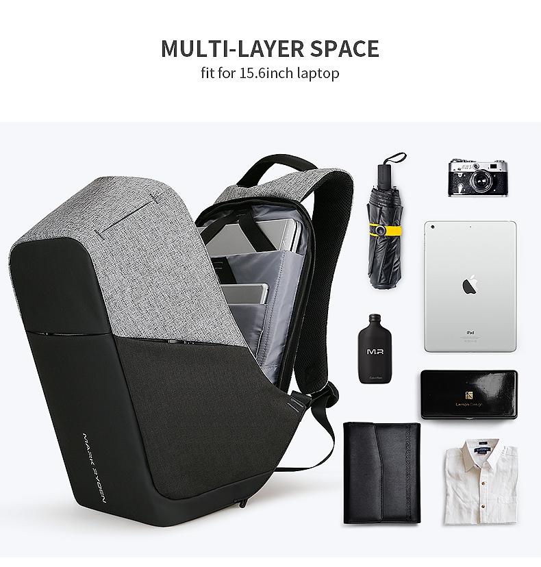 15-inch Multifunction Usb Charging Laptop Backpack for Men 13