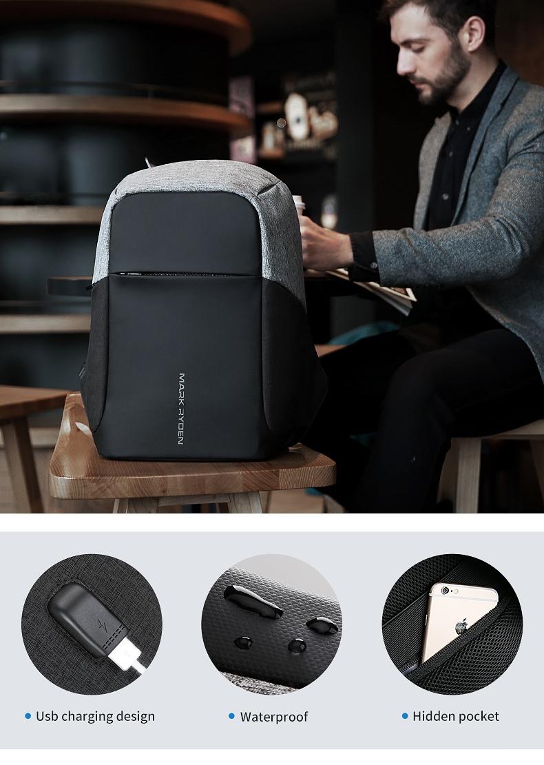 15-inch Multifunction Usb Charging Laptop Backpack for Men 14