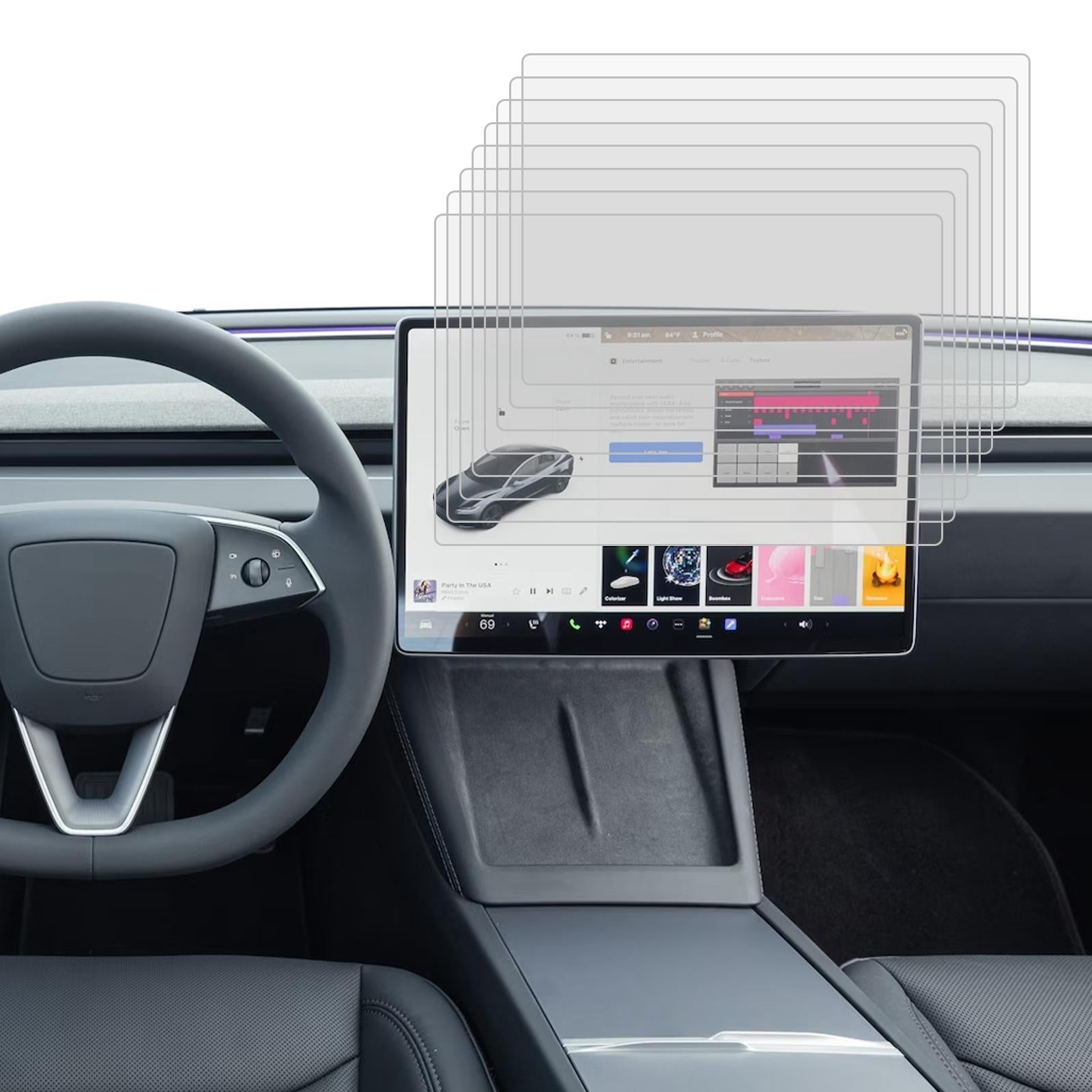 25-pack Tempered Glass Film for Car Navigator Protection - For Tesla Model 3 2024 13