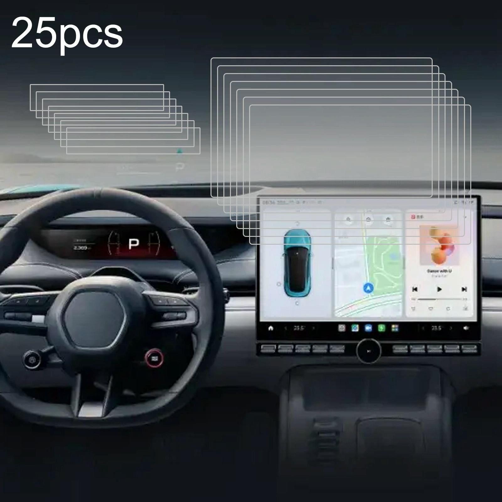25-pack Tempered Glass Film for Car Navigator Protection - For Tesla Model 3 2024 14