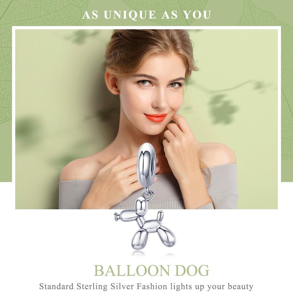 925 Sterling Silver Balloon Dog Charm For Diy Bracelets Style - Bead 4
