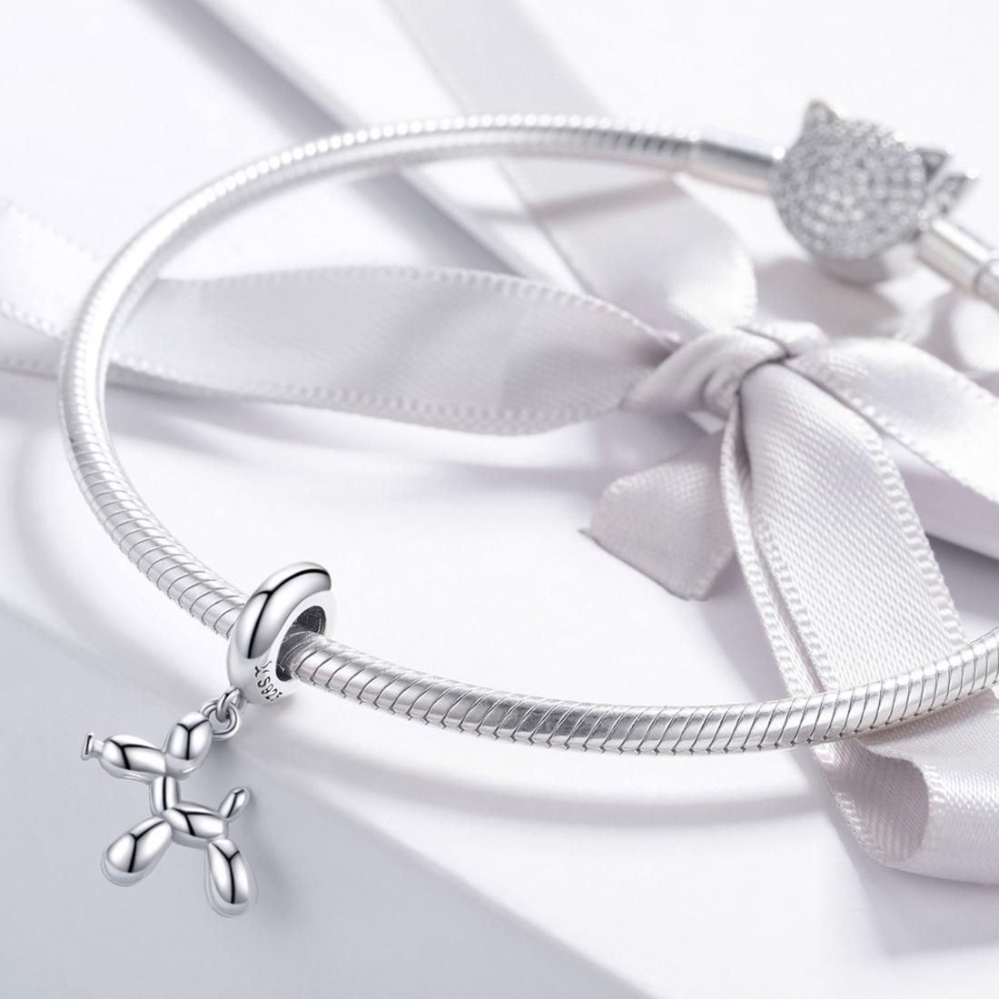 925 Sterling Silver Balloon Dog Charm For Diy Bracelets Style - Bead 7