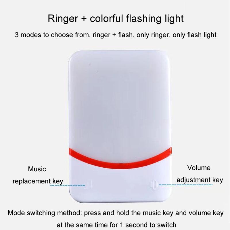 Wireless Doorbell With Remote Control And Flashing Light - Cmf1188-11 5