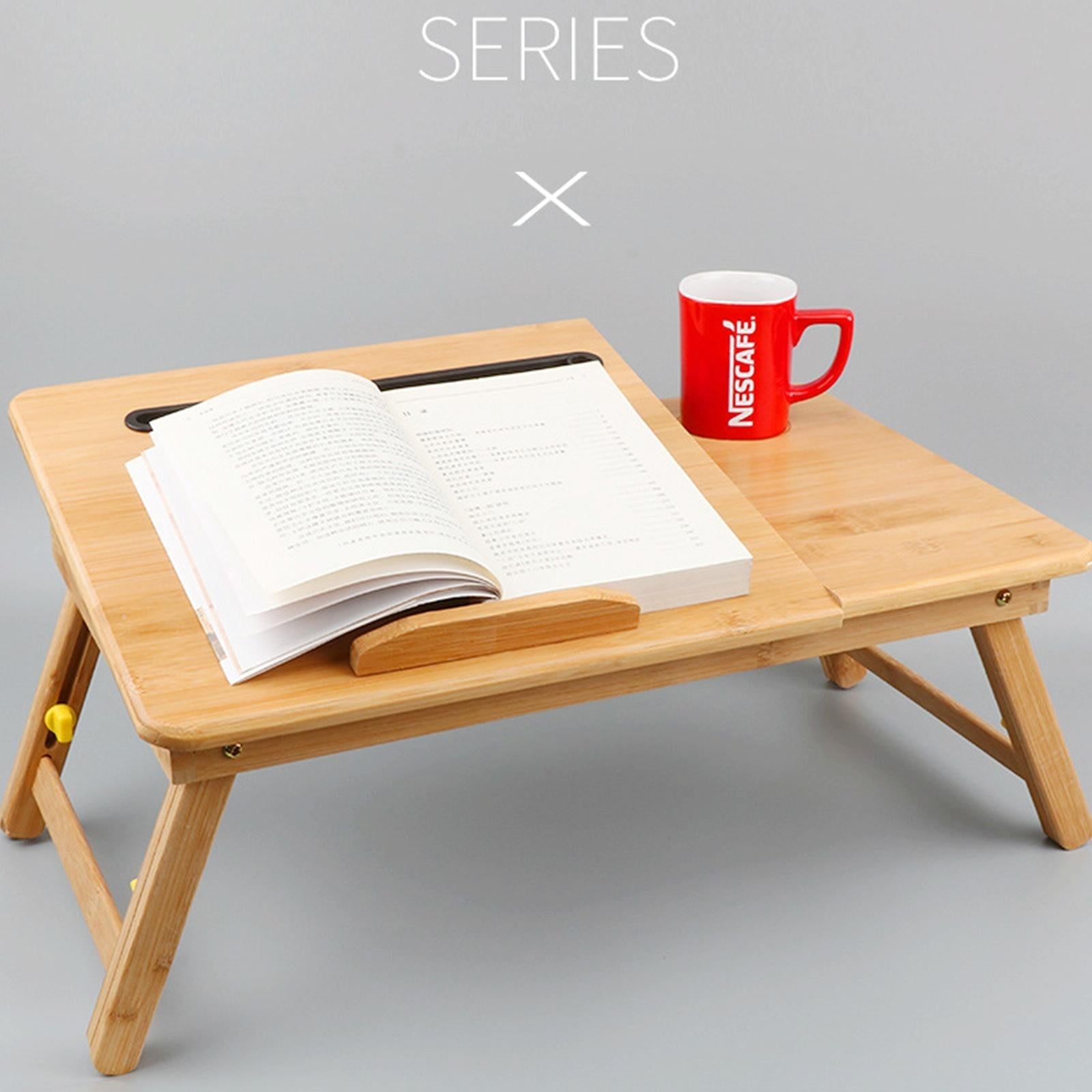 Foldable Laptop Desk for Bed - Lazy Computer Table with Card Slot 4