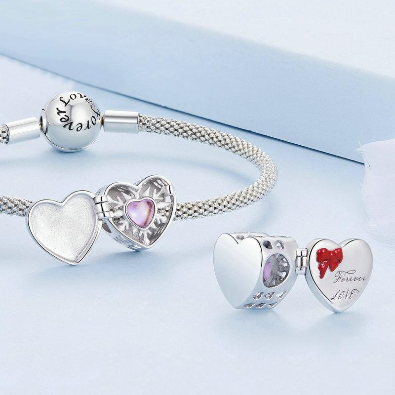 925 Sterling Silver Heart Bracelet With Openable Gift Box 4