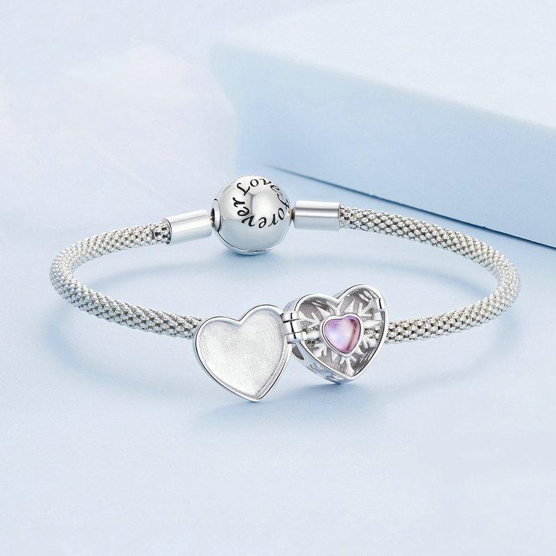 925 Sterling Silver Heart Bracelet With Openable Gift Box 5