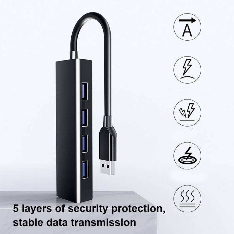 4-Port Usb 2.0 Hub Converter 15Cm Cable No Light Bar 5