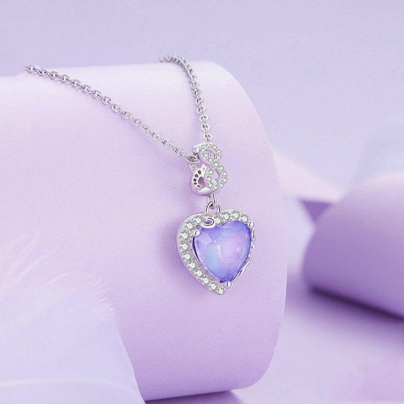 925 Sterling Silver Platinum Plated Zircon Heart Bracelet 5