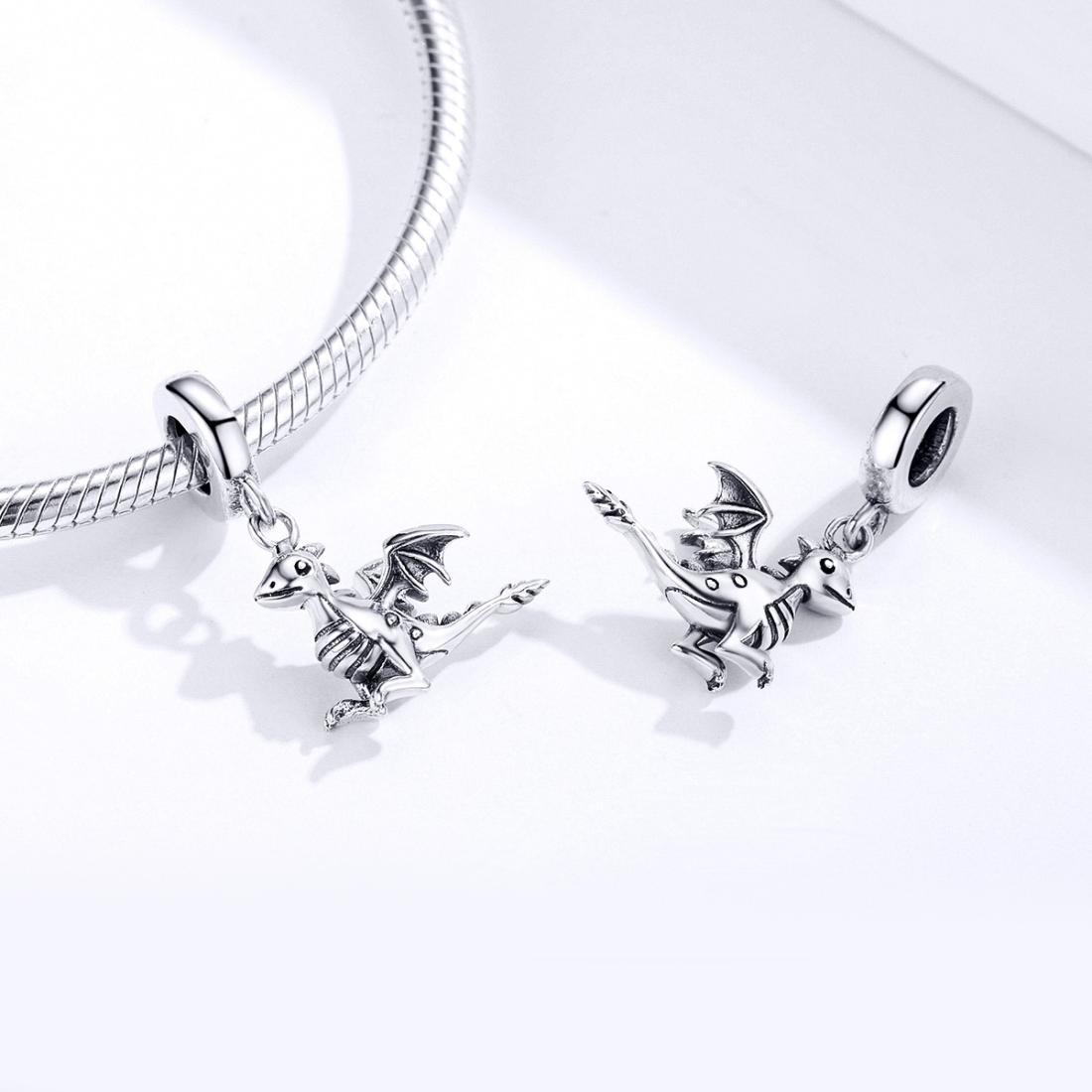 925 Sterling Silver Drogon Dinosaur Charm For Diy Bracelets 7
