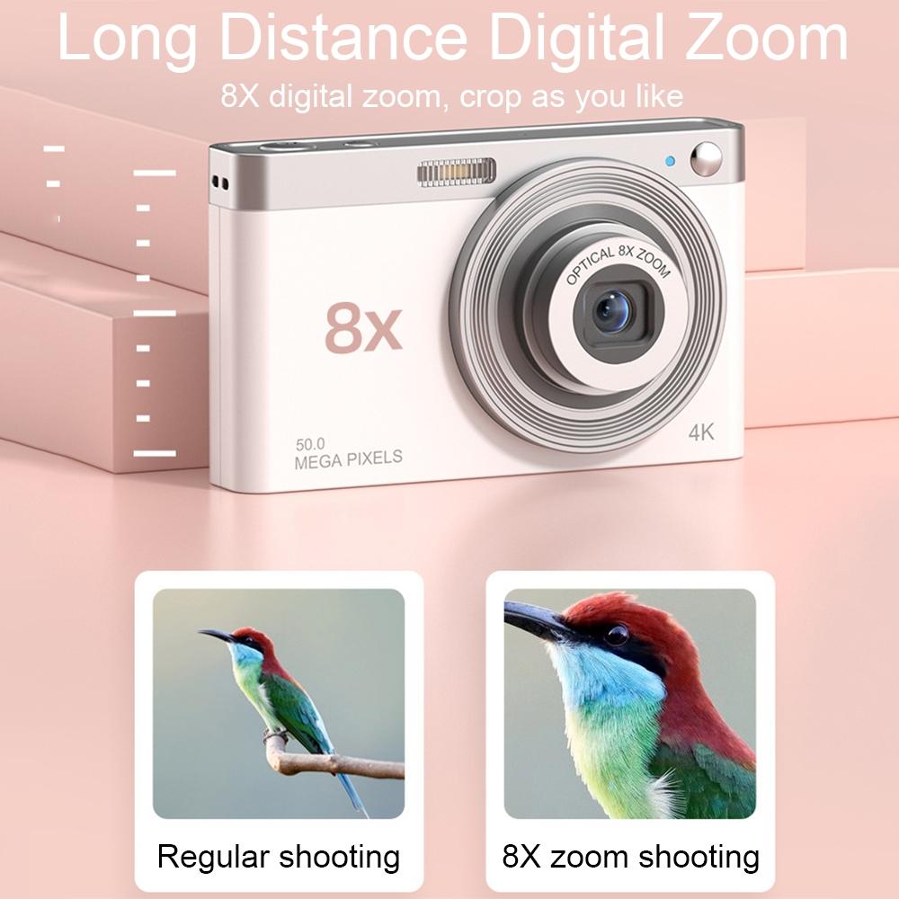 4k 8x Optical Zoom Telescopic Lens Digital Camera - White 2.88 Inch 5