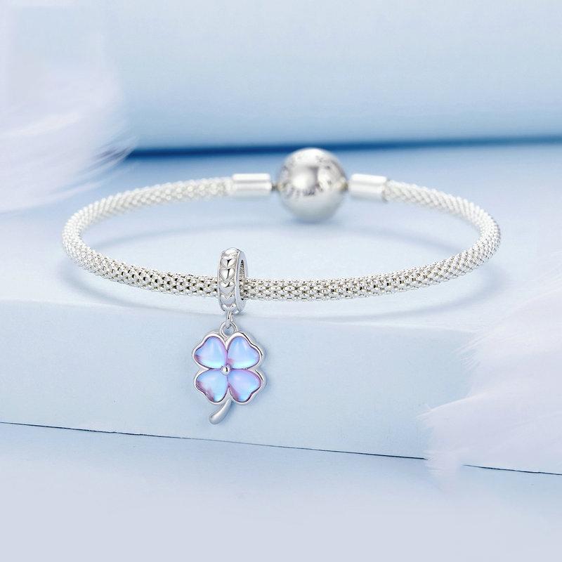 925 Sterling Silver Symphony Clover Pendant For Diy Bracelets 5