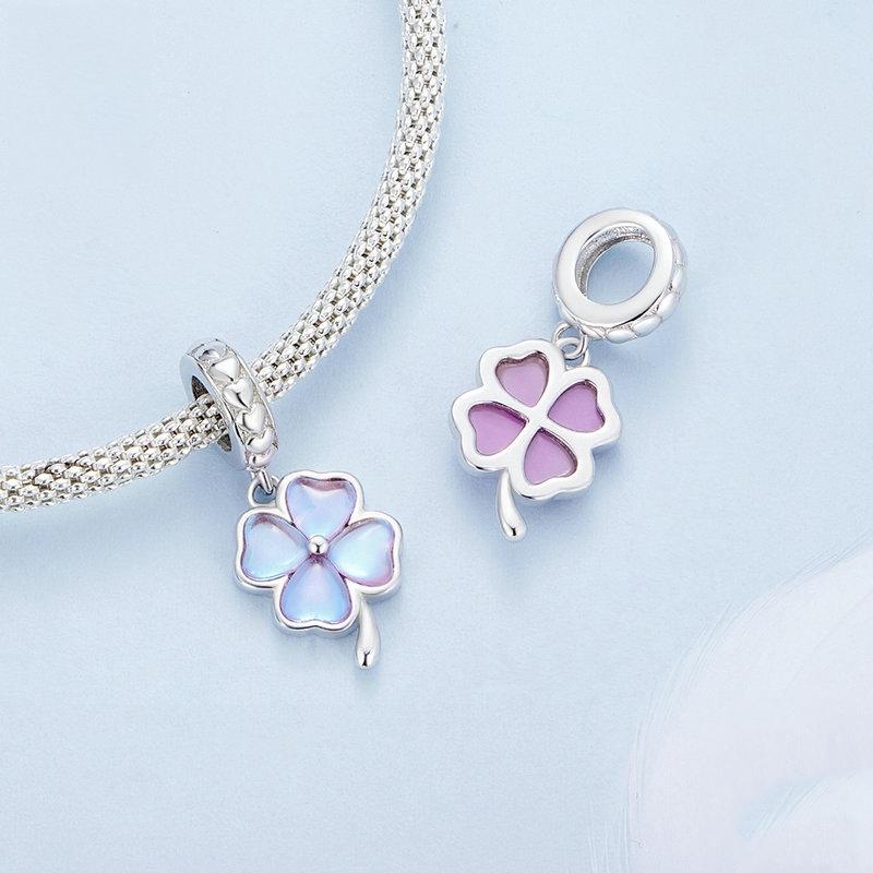 925 Sterling Silver Symphony Clover Pendant For Diy Bracelets 6