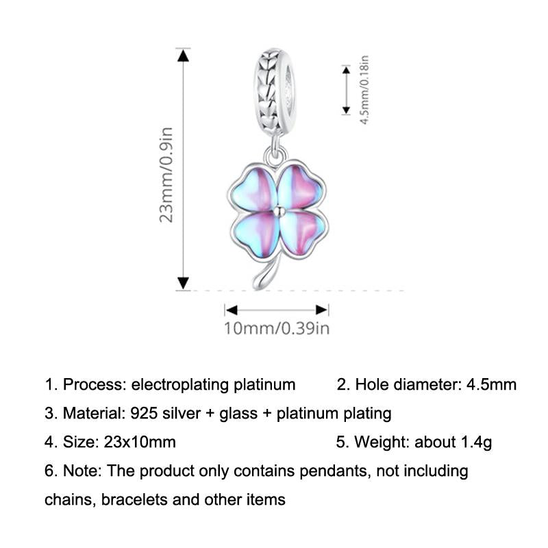 925 Sterling Silver Symphony Clover Pendant For Diy Bracelets 8