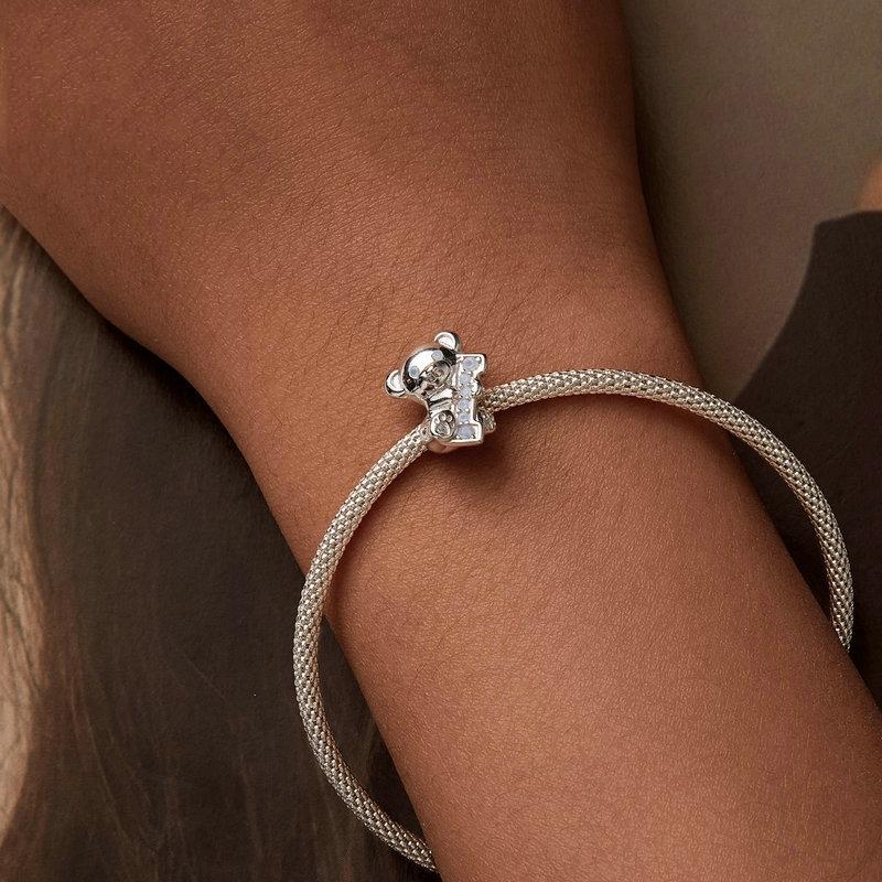 925 Sterling Silver Valentine'S Day Bear Beaded Diy Jewelry 6