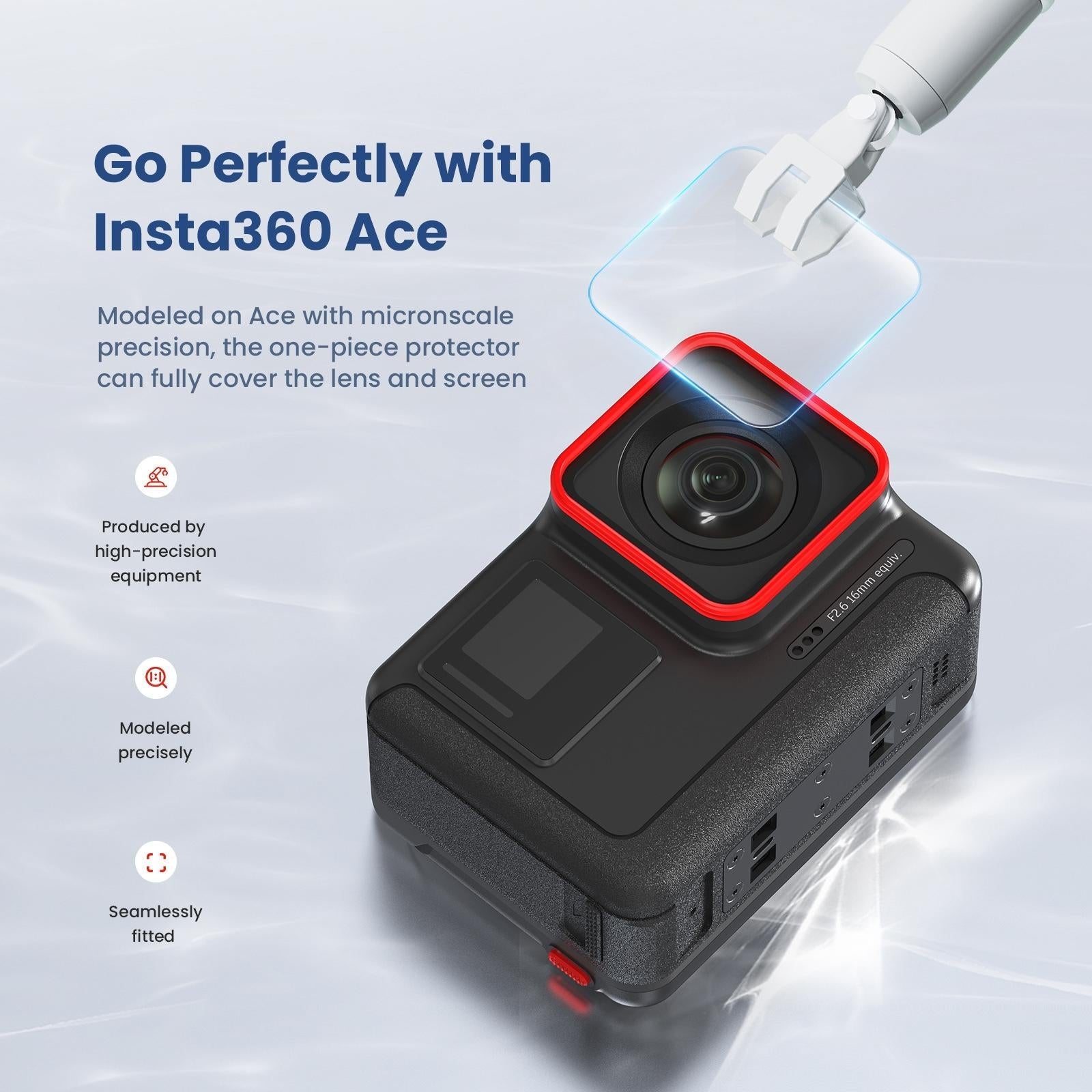 Tempered Film Protective Stickers for Insta360 Ace Amagisn Sports Camera - 3 In 1 7