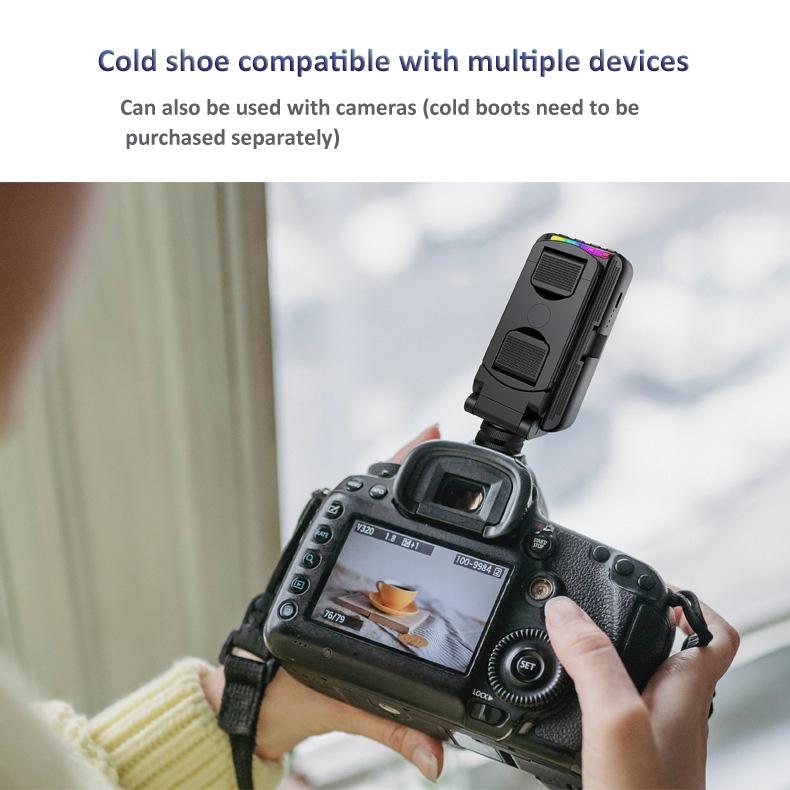 Foldable Rgb Fill Light with Phone Clip & Cold Shoe Interface 8