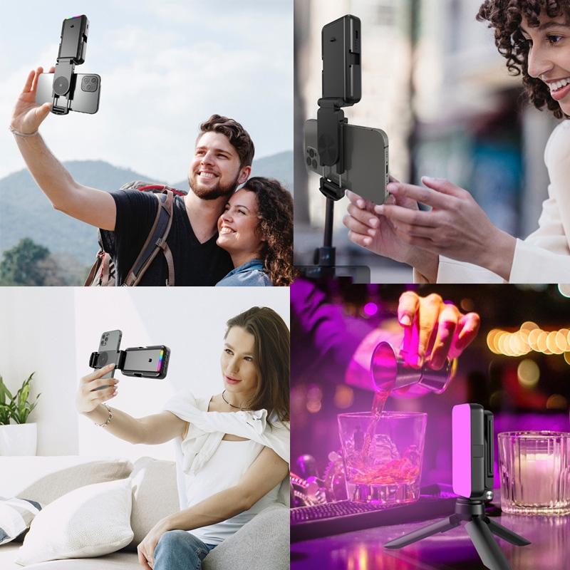 Foldable Rgb Fill Light with Phone Clip & Cold Shoe Interface 10