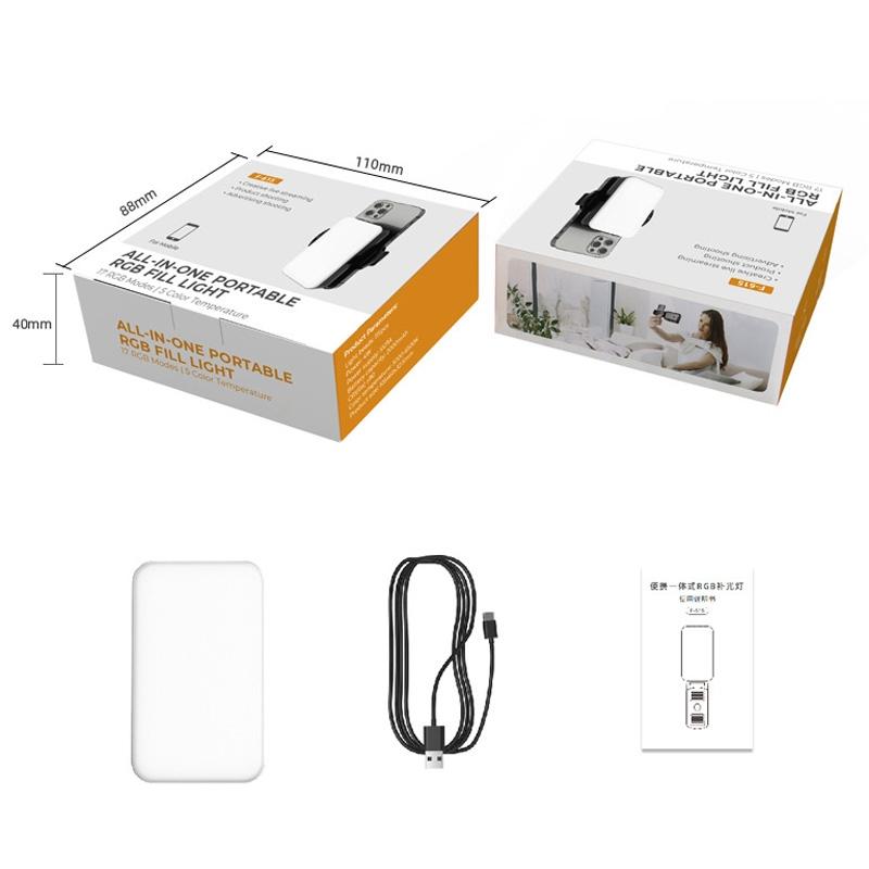Foldable Rgb Fill Light with Phone Clip & Cold Shoe Interface 11